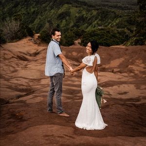Lulus Cap Sleeve Lace White Dress